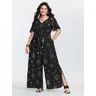 BLOOMCHIC Plus Size Women's Celestial Print Jumpsuit [M-6X]