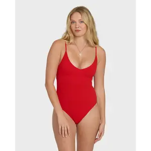 BILLABONG Women's Rising Tide Strappy One Piece Swimsuit, Crisscross Adjustable Straps Removable Cups High Leg Low Hip Medium Coverage, Beach Swimwear