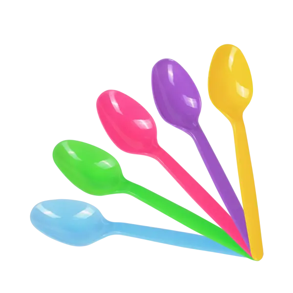 [1,000 ct] PS Plastic Heavy Weight Tea Spoons, Rainbow