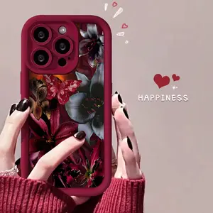 Dark Vintage Lilies Collage Phone Case ,Soft Silicone Tpu Protection and Shockproof For iPhone 17 16 15 Pro Max 14 16Pro 13 12 11 X Plus Air Mini 17E Floral