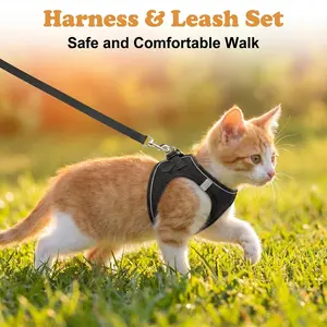 Pet Supplies Breathable Cat Harness Reflective Anti-Escape Cat Leash Cat Traction Rope Small Dog Harness