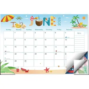 Desk Calendar 2026-2027, 19-Month School Year Calendar, Jun. 2026 - Dec. 2027, 17"x11.5" Large Monthly Desk Planner with Corner Protectors, Ample Blocks & Notes for Home Office