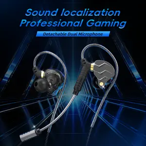 XOX KG01 Professional Gaming Earbuds,Battle Buds,Detachable Microphone, 4D Surround Sound,11mm Dynamic Driver for Mobile Gaming, PlayStation,PC with 3.5mm/Type-c