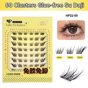 10 Rows Large Capacity Glueless Fox Eye Lashes, Su Daji Style Wispy Lash Clusters, Curved Thin Segment Lashes, Beginner Friendly Self-Adhesive Individual Eyelashes