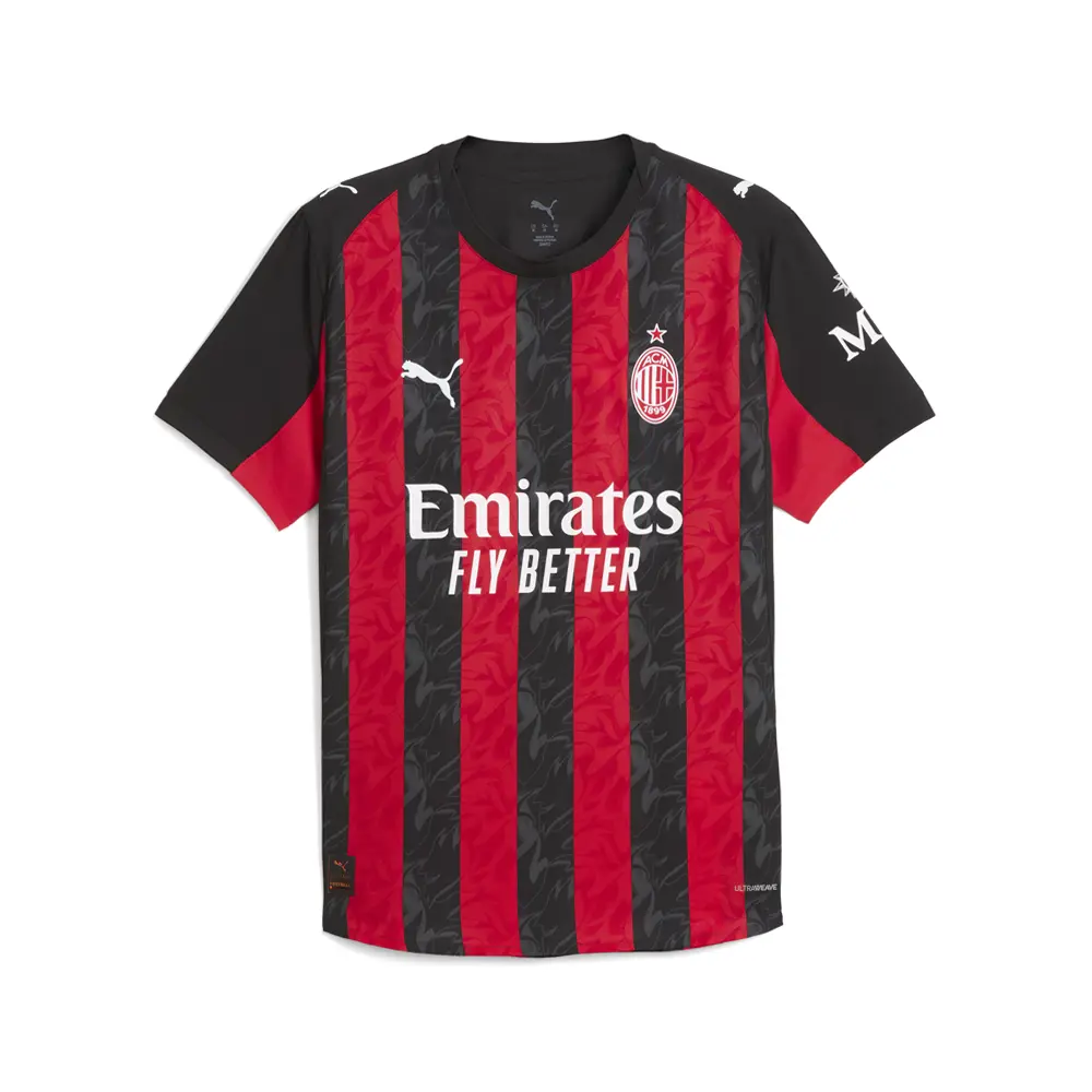 PUMA Mens Ac Milan Home Crew Neck Short Sleeve Jersey Casual - Black PUMA Mens Ac Milan Home Crew Neck Short Sleeve Jersey Casual - Black