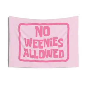 "No Weenies Allowed" Tapestry SpongeBob SquarePants Wall Tapestry Poster For College Dorm Cave Bedroom Living Room Office Party Decoration Gift