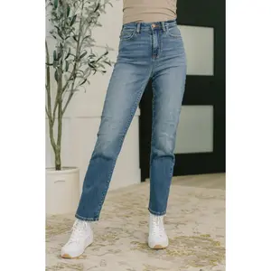 Judy Blue High Waist Classic Straight Leg Jeans 8601, Stretchy Cottom Comfort Denim Womenswear all season Bottom, Basic Style Fit, 4 way stretch