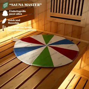 1pcs Wool Felt Sauna Blanket Colorful Patchwork Design, Protects Body Parts and Butt From Heat Damage, Hanging Design, Easy Use and Storage