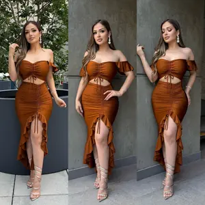 Kiara Dress - Sleeveless Summer Plain Patterned Dress in Polyester & Elastane Blend for Women Casual Wear Womenswear Stretchy Fabric