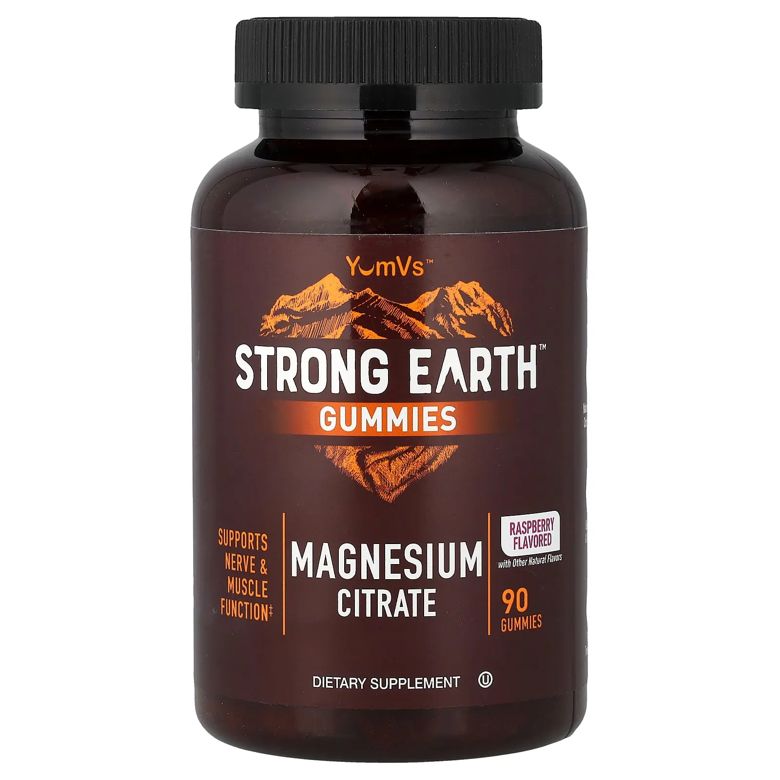 YumVs Strong Earth Gummies™, Magnesium Citrate, Raspberry, 90 Gummies