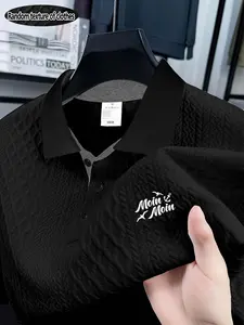 Men's Summer Argyle Pattern Polo Shirt, Slim-Fitting Casual Knitwear, High-End Golf Leisure Collar Short Sleeve, Business Style