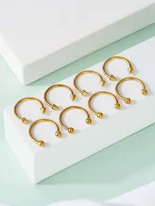 8pcs 316L Stainless Steel Horseshoe Septum Nose Piercing Rings, 6mm-12mm, Silver Color//gold, Hypoallergenic, Geometric Jewelry