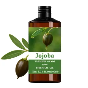 Jojoba Essential Oil - 100ml/ 3.38Fl.Oz - 100% essential oil care grade for hair and skin care, massage, diffuser humidifier, cleansing, naturally scented, long lasting, hydrating massage oil for men and women, meditation