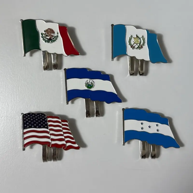 FLAG METALLIC HAT CLIPS