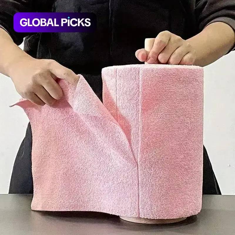 Reusable Microfiber Cleaning Cloth Roll, 196.85-Inch Kitchen Towel Replacement, Durable Cleaning Supplies, Microfiber Refills, Kitchen Dish Cloth, Multipurpose Cleaning Cloth for Home Use, Floor Cloths #GLOBAL PICKS