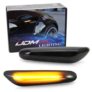 iJDMTOY Euro Smoked Lens Amber Full LED Front Fender Side Marker Blinker Lights For BMW 1 3 5 Series, etc