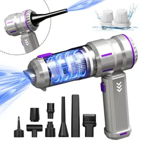 【DealsForYouDays】Belibuy S11 Pro Car Vacuum Cleaner, 4-in-1 Portable Mini Cordless Vacuum Cleaner, 19,000 Pa Suction Power, USB-C Charging, 2 Suction Modes, Handheld Vacuum Cleaner, Ideal for Small Spaces, Cars, Desks, and Keyboards (Premium Silver)