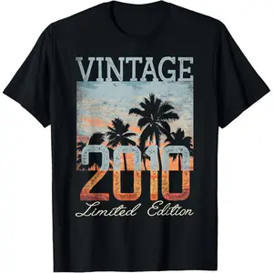 100% Cotton Vintage 2010 Limited Edition 14th Birthday 14 Year Old Gifts T-Shirt