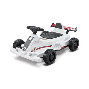 VEVOR Electric Go Kart, 24V 9Ah Battery, Pedal Go Kart Portable Outdoor Race Toy for Kids Ages 6+, 200W Motor, 7.5 MPH High Speed Drifting, Adjustable High/ Slow Speeds, Disc Brake, Black WhiteVEVOR Super Brand Day