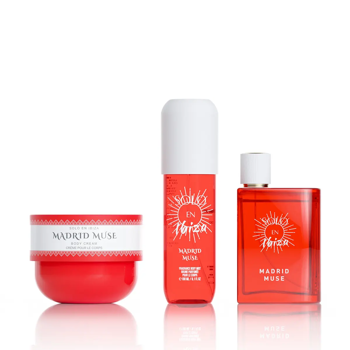 SOLO EN IBIZA Madrid Muse 3-Piece Multi-Pack Fragrance Set, Scent Layering Bundle with Body Cream, Body Mist & Perfume, Long-Lasting Plum & Vanilla Fragrance, Vegan & Cruelty-Free, Fragrance Sets