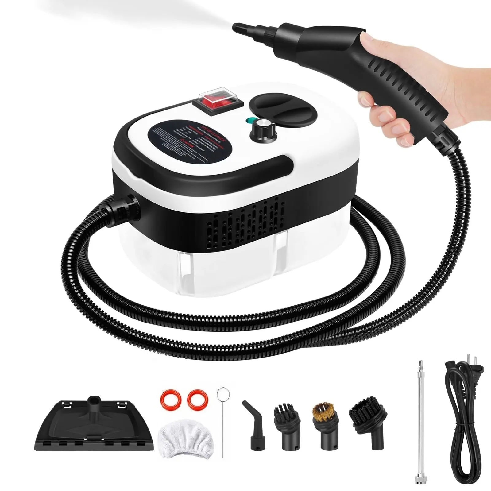 1500W Handheld Steam Cleaner for Home, 6-Level High Pressure Steam Gun, Steam Machine w/40.6oz Tank, Portable Car Steamer for Auto Detailing & Cleaning, Car, Floor, Furniture, Tile Grout, Wall