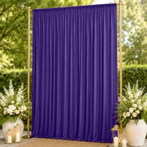 10ft x 14ft Spandex Backdrop Curtain Purple, 4-Way Stretch Wrinkle-Free Photo Booth Backdrop with Rod Pockets for Wedding & Events