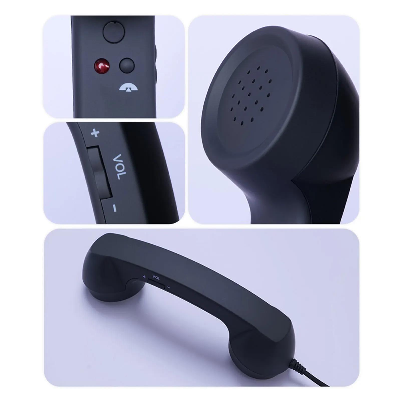 Retro Type-C Phone Handset Vintage Telephone Receiver Wired Anti-Radiation Clear HD Calls Plug & Play Mobile Phone Call Accessory
