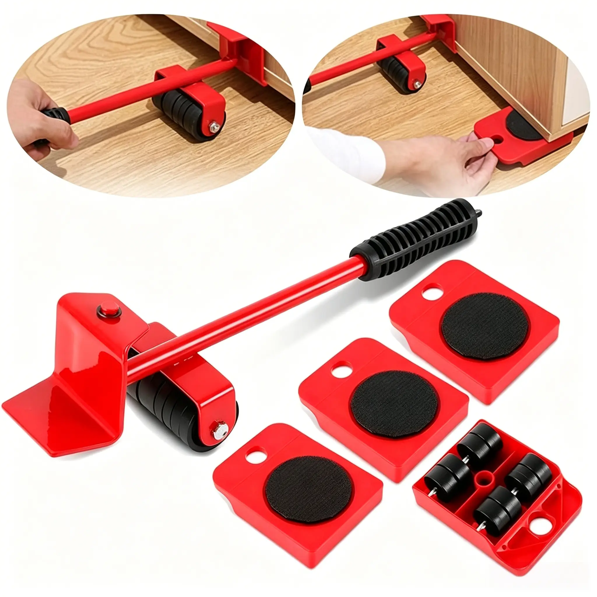 Furniture Mover with Wheels & Furniture Lifter Set,600 Lbs Capacity for Moving Heavy Furniture,360 °   Rotation Wheels Furniture Dolly,Sofa,Refrigerator,Cabinet peel and stick flooring.