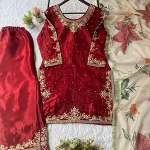 Silk Kurti Pearls & Floral Dupatta Fancy & Casual *Top Length 36 inches*