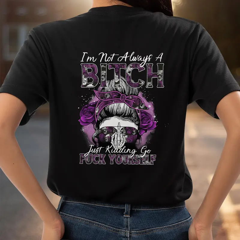 I'm Not Always of B Purple T-Shirt, Comfort Colors Shirt y2k Graphic Tees, Womenswear Tops Casual Short Sleeve Shirt