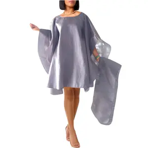 Silk Dress With Wings Poncho Dress