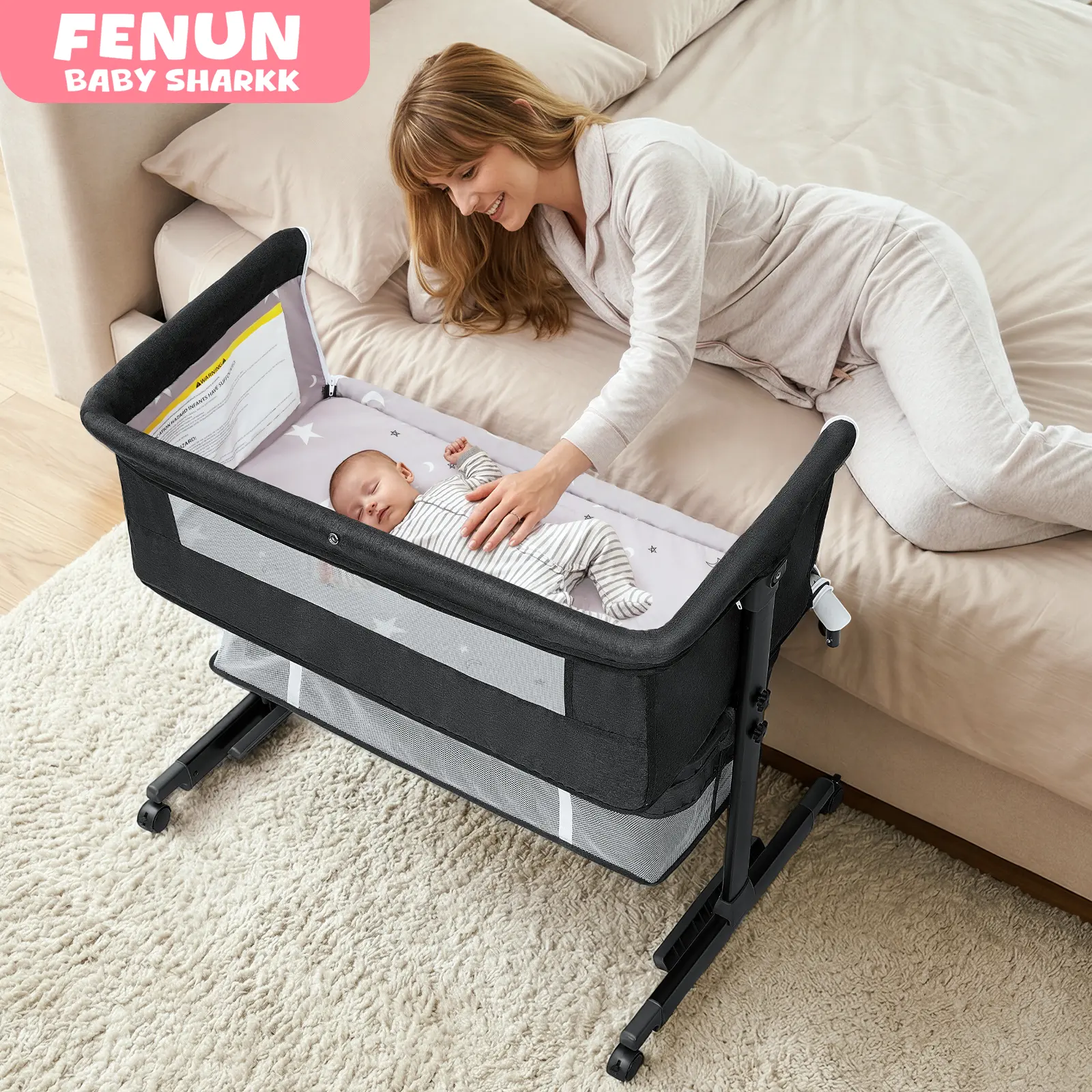 Baby Bassinet, Baby Basinet Bedside Sleeper, Easy to Fold Portable Crib Side Bassinet new Style Girl/boy bassinets Baby Bassinet, Baby Basinet Bedside Sleeper, Easy to Fold Portable Crib Side Bassinet new Style Girl/boy bassinets