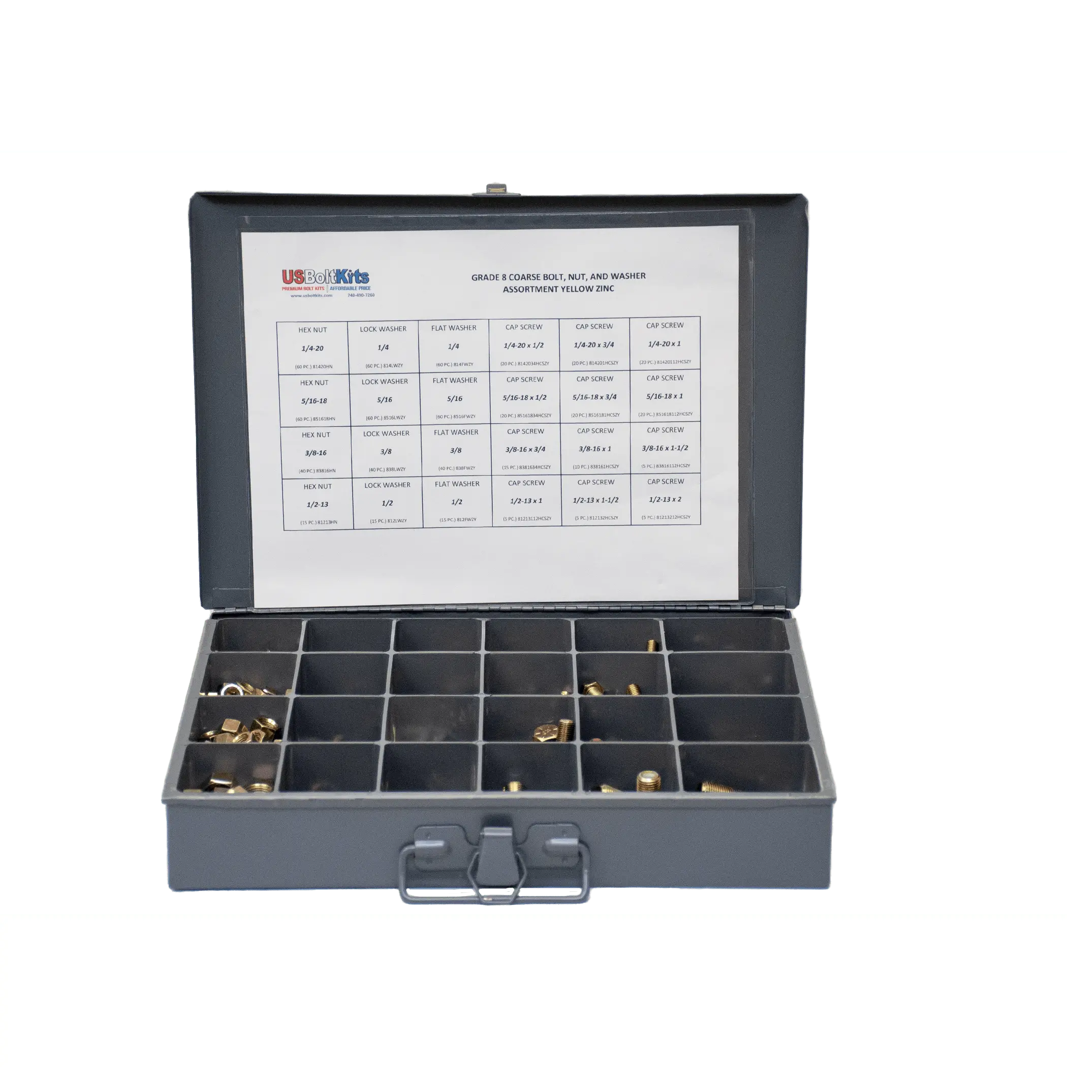 690 Piece Grade 8 Coarse Thread Fastener Assortment