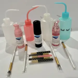 Eyelash Cleanser with rinse Bottle & Brush. Mascara wand. Various Colors for Effective Eyelash Cleaning and Maintenance - Cosmetic, Makeup