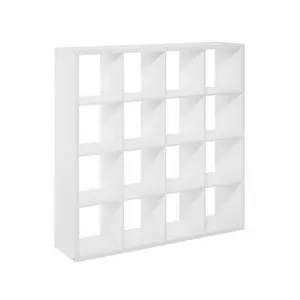 Modern 16-Cube Composite Wood Bookcase, Thick-Frame Reversible Bookshelf with Open Back, 14.6x57.8x58in, for Living Room, Home Office
