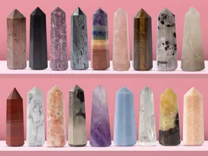 Natural Crystal Towers, Obelisk Point Energy Healing Tower, Polished Crystal Gemstone Point, Spiritual Decor, Large Selection 2.25-3"