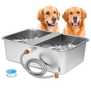 6 Gal Automatic Dog Water Bowl Dispenser Stainless Steel Dog Waterer for Large Breed Dogs, Auto Pet Water Dispenser Outdoor Extra Large Water Feeder for Dogs Cats Pets Livestock Chicken