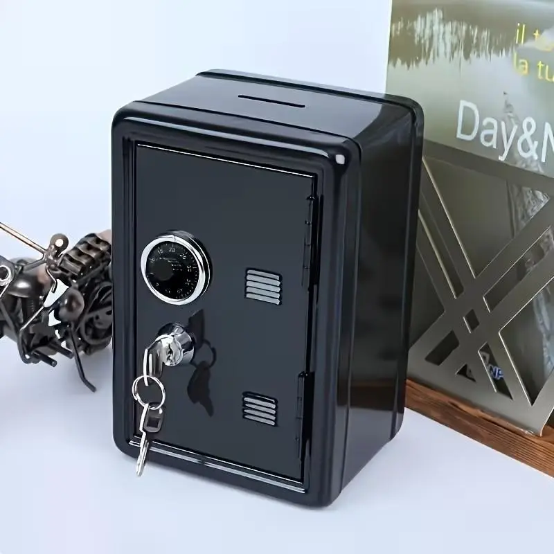 Heavy-Duty Dual-Key Safe, Heavy Metal Construction, Large Capacity Security Box, Dual Locking Mechanism, Key Entry & Emergency Unlock, Compact, Home Security Safe