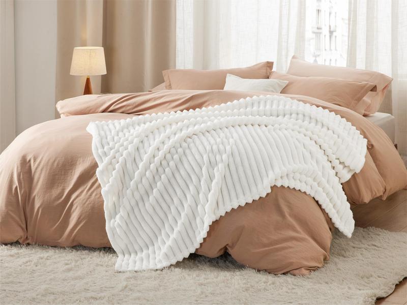 Bedsure Luxury Chunky Corduroy Fleece Sleep  Blanket- Ultra Soft, Warm, Cozy Extra Soft  Baby Blanket for Sofa, Bed, Nursery Ideal Seasonal Gift Solid Yellow Color,Autumn Lightweight Comforter