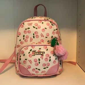 Juicy Couture White And Pink Cherry Girl Mini Backpack