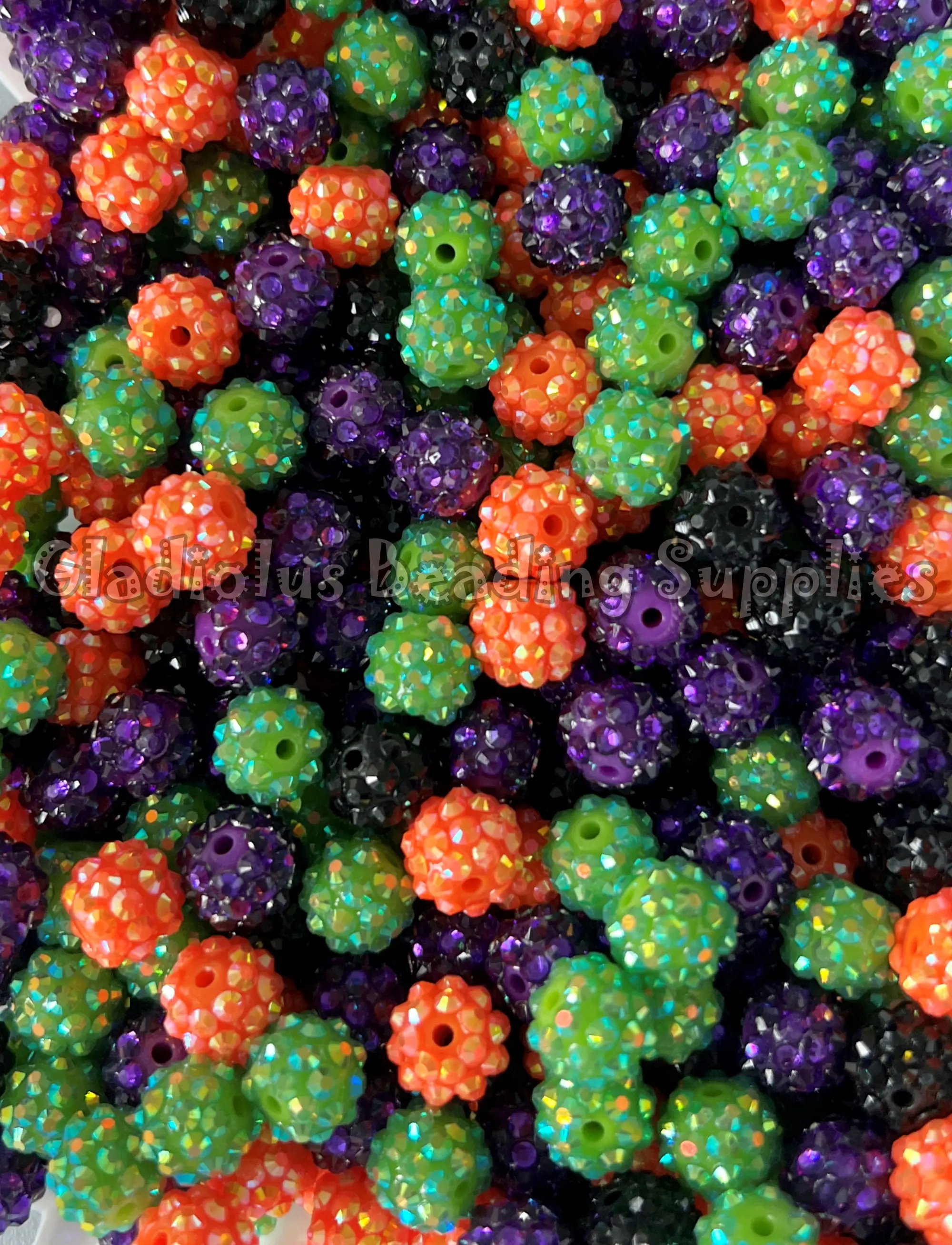 12mm Halloween Mixed Beads, Rhinestone Beads, Random Mixed Colors, Resin Beads, Loose beads, 0.47 inches, Chunky Beads, Gumball Beads, Spooky Beads,