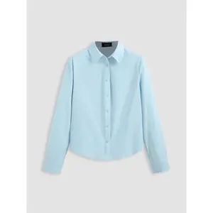 Cider [3 colors, size 0-10] Collar Button Up Long Sleeve Shirt