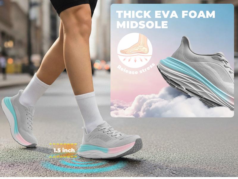 Women's Walking Shoes Cushion Comfortable Running Tennis Shoes Non-Slip Workout Gym Athletic Breathable Fashion Sneakers