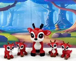 5pcs 3d Printed Christmas Reindeers, Articulated Tiny Animal Baby Reindeers, Fidget Reindeers Toy