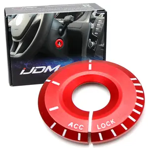 iJDMTOY Red Aluminum Engine Ignition Keyhole Decoration Ring Cap Cover, For Volkswagen Golf GTI Jetta; For Audi A3 A4 TT Blade Key Trims