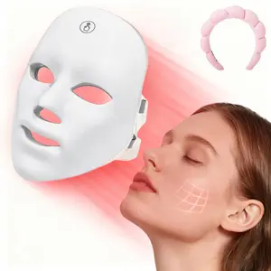 2027 New LED Facial Skincare Mask, Rechargeable Beauty Face Mask, Wireless Home Use, Light Therapy Mask, Ideal Gift, Includes Headband