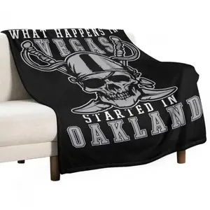 Soft Comfortable Funny Throw Blanket What Happens In Vegas Started In Oakland Football Raider T-Shirt Kid'S Blanket Luxury Brand Blanket