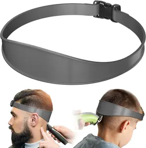 Hair Trimming Guide and Neckline Shaving Template,DIY Self Haircutting System, Shaving and Keeping a Clean and Straight Neck Hairline,Easy Use Tool Soft Portable (Grey)