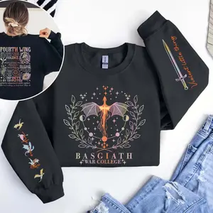 Fourth Wing Sweatshirt, Basgiath War College Sweater, Dragon Rider Hoodie, Violet Sorrengail, Xaden Riorson, Riders Quadrant Tee Top