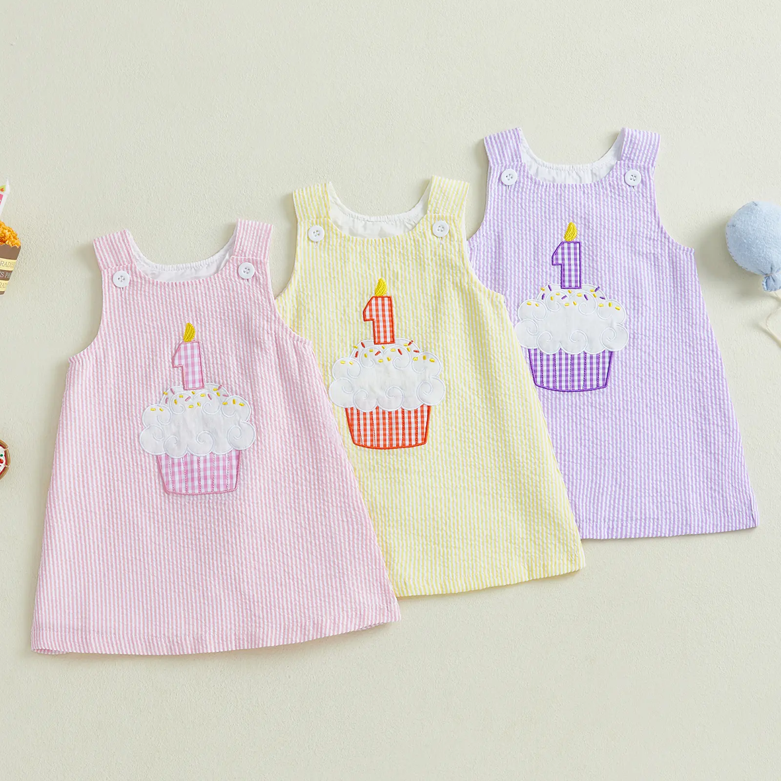 Baby Girl First Birthday Outfit 1 Cake Embroidery Dress One Year Old Birthday Dress Smash Cake Dress 1st Birthday Gift